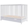Patut copii din lemn Hubners Dominic 120x60 cm alb cu sertar - imagine 3
