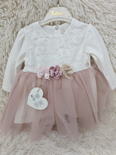 Rochita cu Maneca Alba si Tulle 18luni