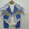 Costumas Mini Pakel cu Model Ursulet si Scris Culoare Albastru 6-9 luni - imagine 4