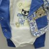 Costumas Mini Pakel cu Model Ursulet si Scris Culoare Albastru 6-9 luni - imagine 2