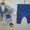 Costumas Mini Pakel cu Model Ursulet si Scris Culoare Albastru 6-9 luni
