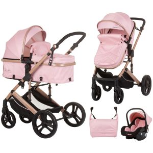 Carucior multifunctional 3 in 1 Chipolino Amore Flamingo - landou, parte sport si scoica auto