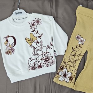 Set fetițe 2 piese bumbac cu imprimeu floral și Daisy