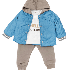 Set 3 piese " Smile You're On" Ciel/Bleumarin