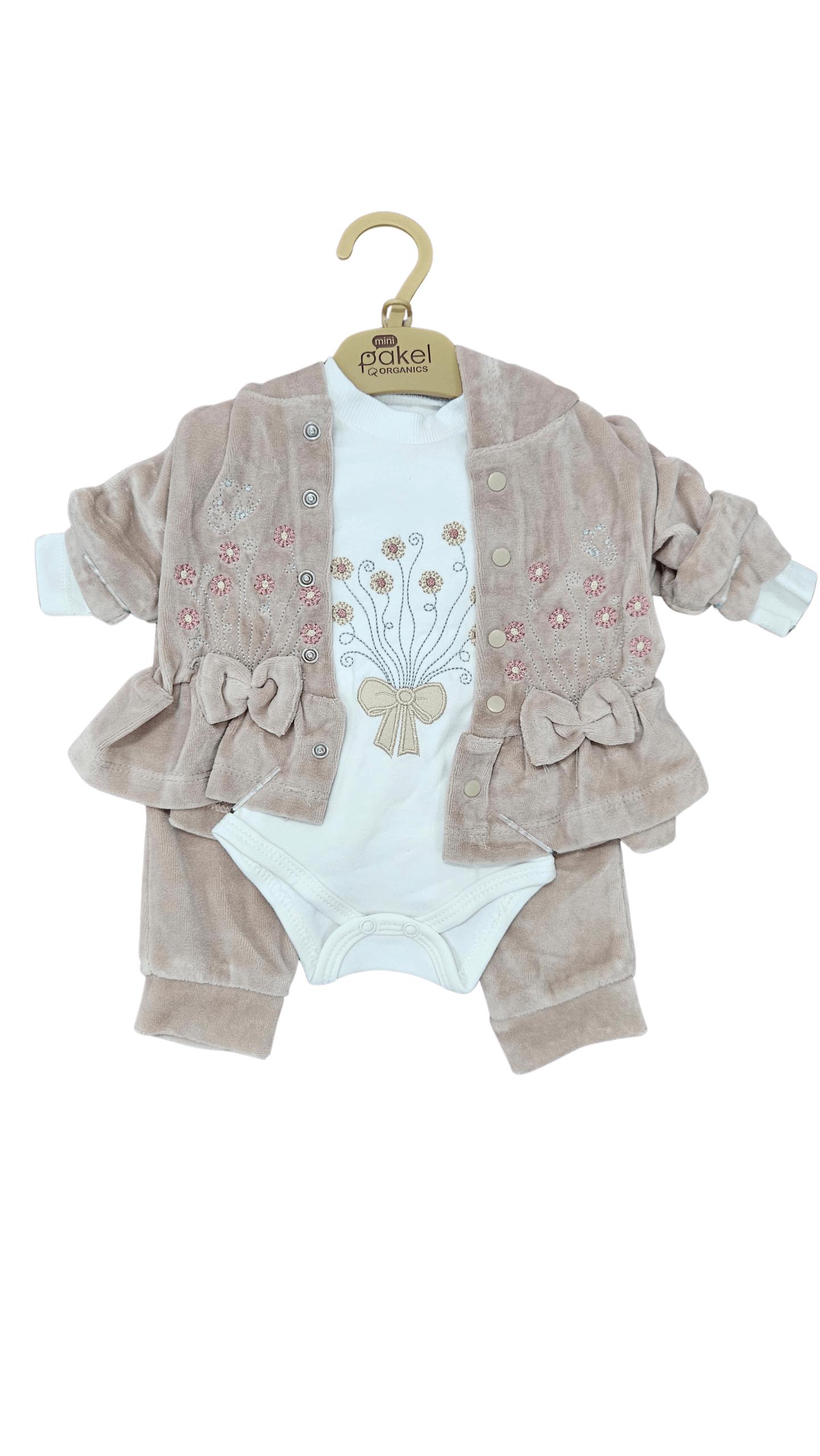 Set 3 Piese Fetiță – Bumbac 100% | Body + Bluziță Catifea Fină + Pantaloni asortați